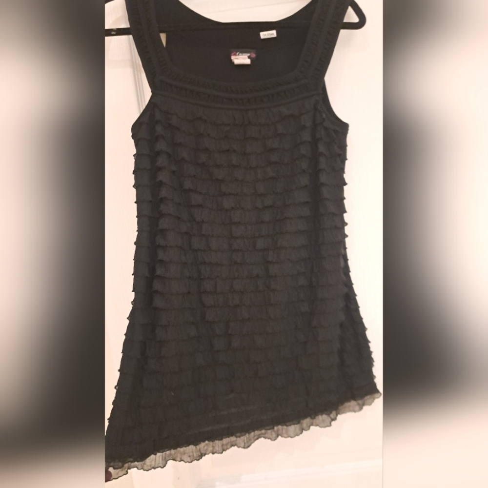 Chic Black Layered Women's Tank Top